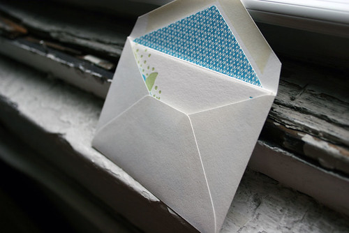 Lined envelope for letterpress card - Smock