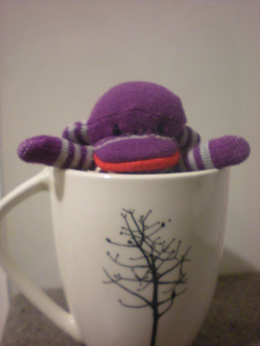 tea cup sock monkey