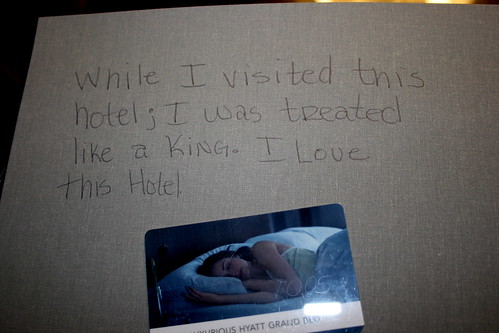 Awesome note a previous guest left for me to find at the Hyatt Bellevue by miss_rogue from Flickr
