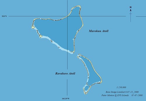 Marokau and Ravahere Atolls - EVS Precision Map (1-250,000)