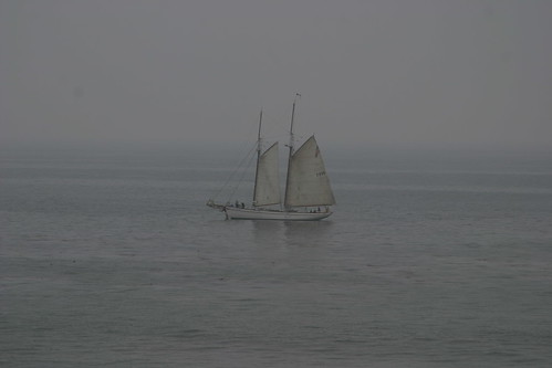 sailboat in the mist