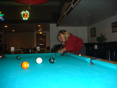 Playing Pool in the Diamond Lake Resort Lounge