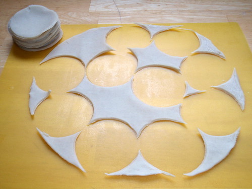 Cutting circles out of the pie crust