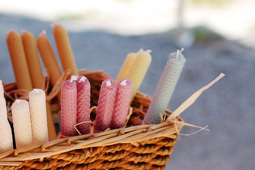 candles in a basket
