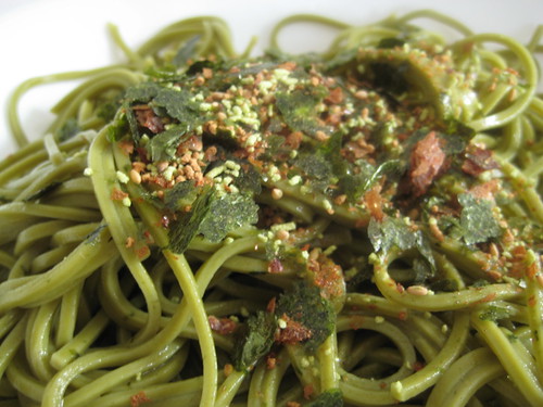 Green Tea Noodle with Japanese Wasabi Topping