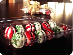 Christmas Mint Chocolate Macarons III