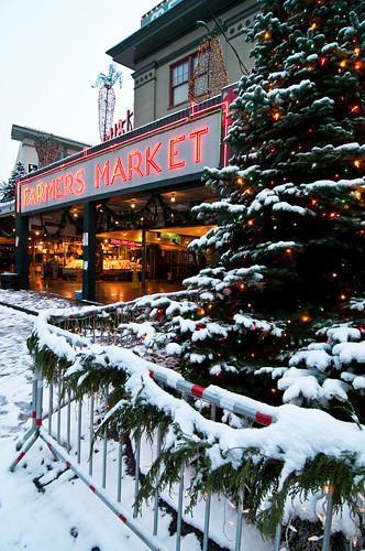 Snowy Pike Place Market