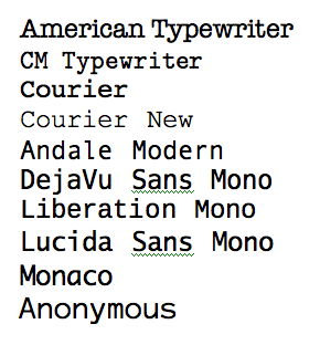 Monospaced Fonts