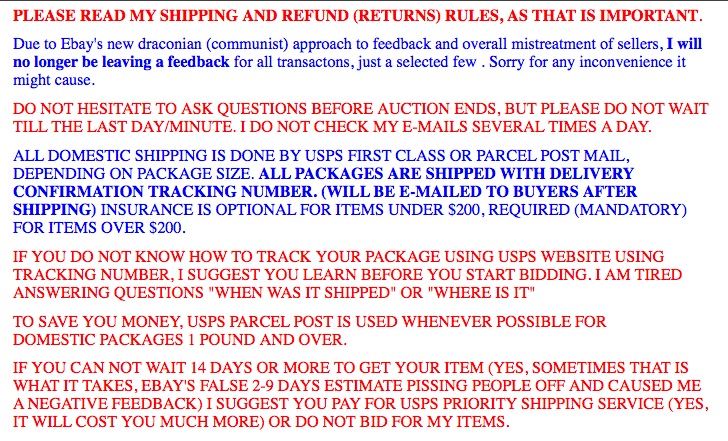 PLEASE READ MY SHIPPING AND REFUND (RETURNS) RULES, AS THAT IS IMPORTANT.