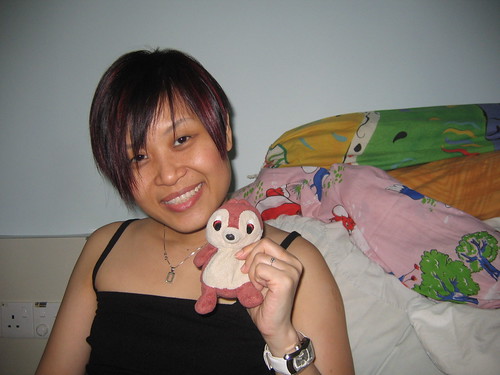 highlighted red hair. Me and Chipmunk with my highlighted Red hair 1st time (24th July 08)