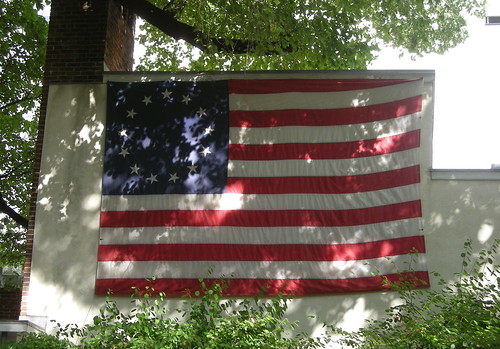 Flag outside Betsy Ross' House