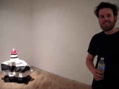 Jamie Dillon with his installation at Vox Populi