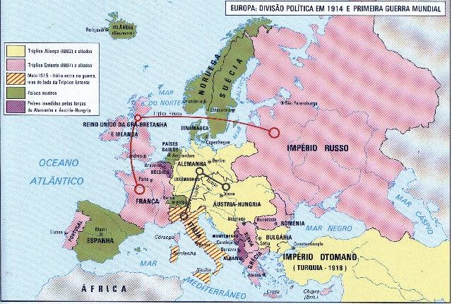 mapa da 1ª guerra mundial