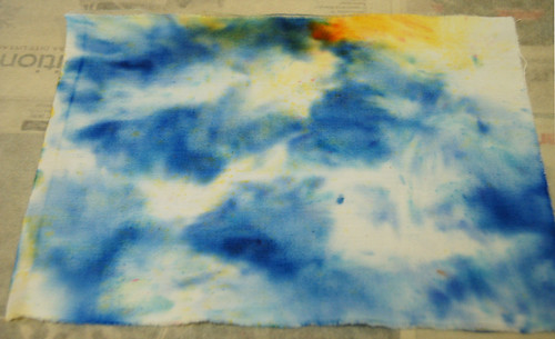 Cloudy sky blue fabric