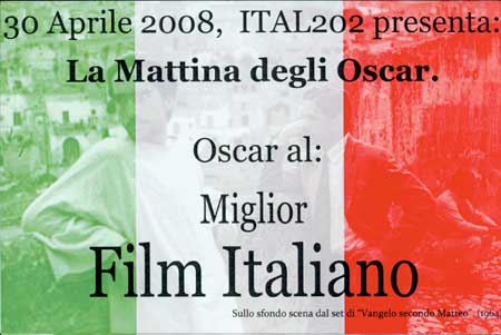 Image of Oscar card for best Italian Film