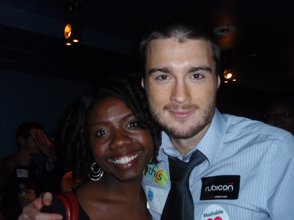 Twanna A. Hines and Pete Cashmore at the Mashable party