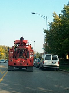 Eastbound CTA wrecker truck.Chicago Illinois. October 2006