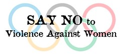 say no to violence against women Olympic Rings logo