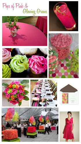pink green wedding cupcakes