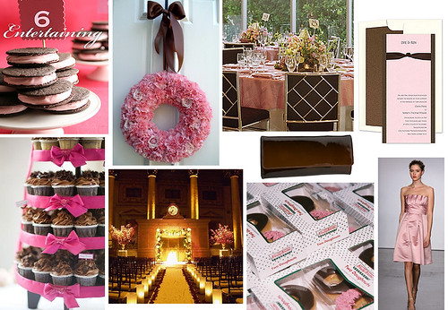 Brown and Pink Wedding Here 39s a color skeme that tones down the shocking