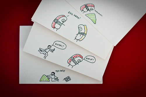 Xmas cards & Sushi Doodles