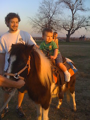 Jonathan riding the pony