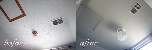 Popcorn Ceiling, Before and After