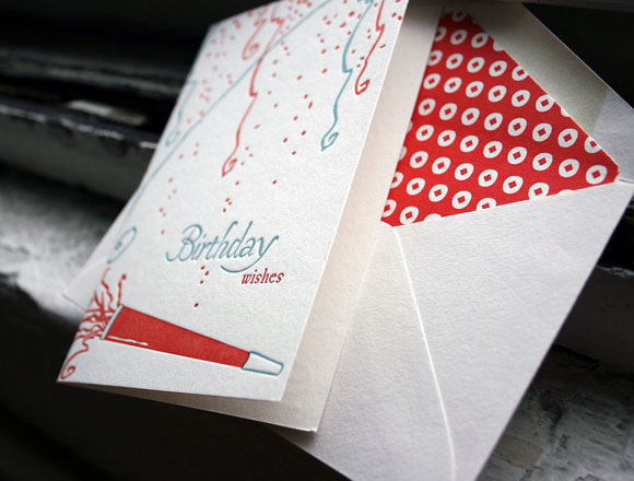 Letterpress greeting card - happy birthday - by Smock