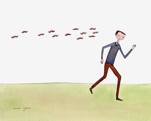 the moustaches chased him zealously by Marc Johns.