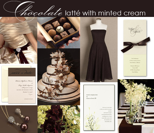 Brown and Mint Green Wedding Inspiration Board