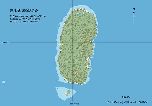 Pulau Sematan ID - EVS Precision Map With 50-Meter Contour Intervals (1-62,380)