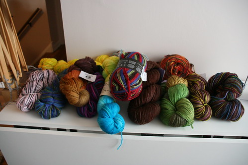 Every skein of sock yarn that I own