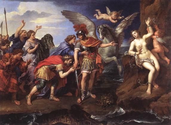 Perseus by Pierre Mignard,1679, similar to traditional representations of St George