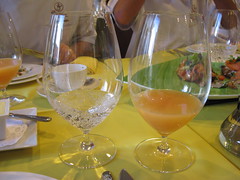 Pierre Hermé: Sparkling water and Orange juice