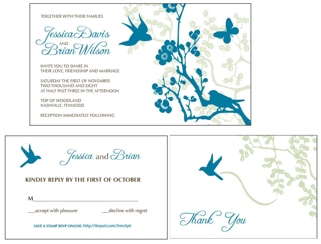 royal blue wedding invitation contents