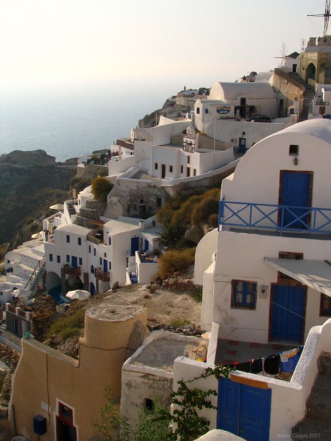 Village of Oia, on the Greek island of Santorini, Greece