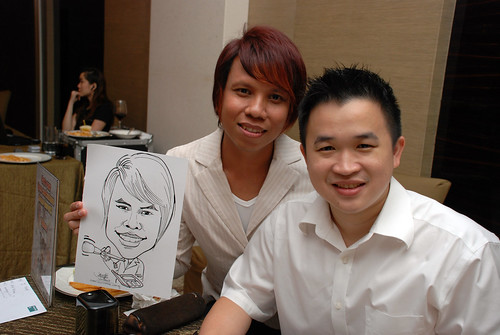 caricature live sketching for wedding dinner 120708  - 57