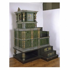 Tiled stove, 1577-1578, Germany. Museum no. 498-1868.