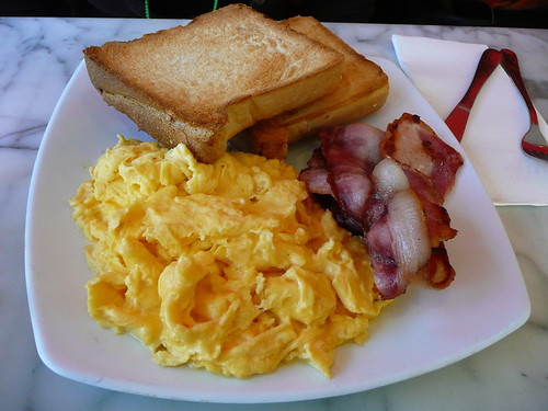 Pictures Of Eggs And Bacon. Scrambled eggs, acon and