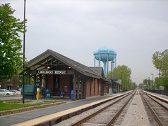 The Metra comuter rail station in Chicago Ridge Illinois. May 2007.