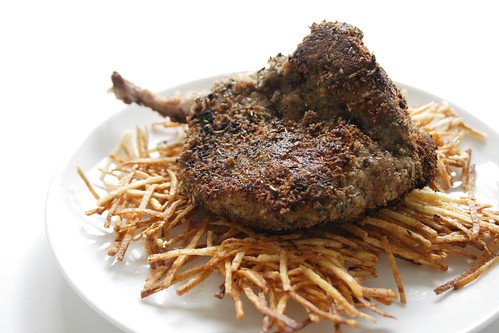 Beef Rib Eye Steaks On A Potato Nests