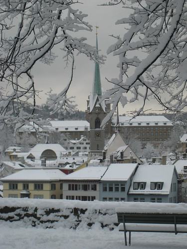 Snowy Zürich, Switzerland