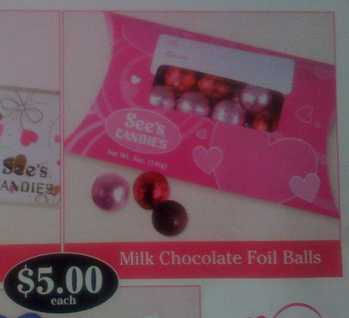 milk chocolate foil balls $5