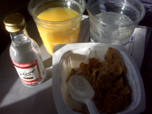 Breakfast of champs - total, water, oj and vodka