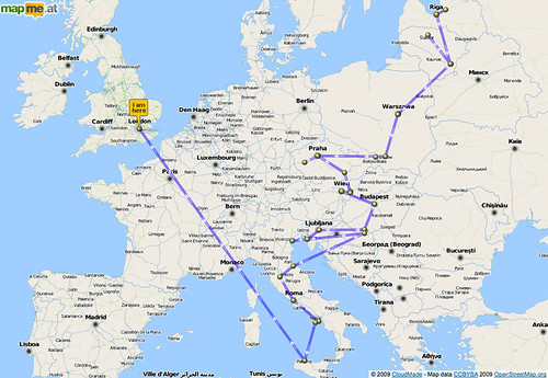 Route of my Europe journey