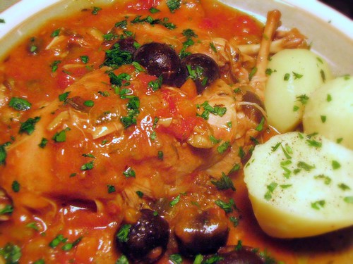 Provencal Rabbit Stew with olives & capers