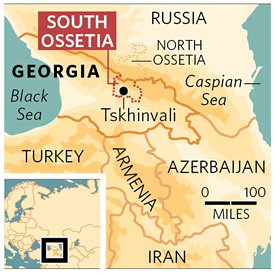 Map of South Ossetia, shamelessly stolen from the Independent