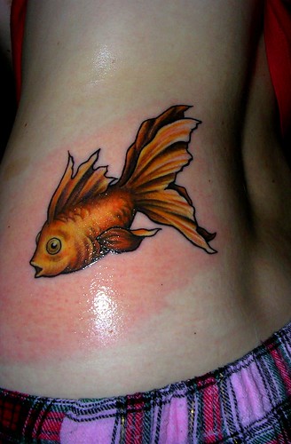 Jaws goldfish tattoo. dingobat14