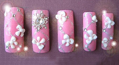  3D Nail Art Design by NailAsILove.com, nail art gallery, nail art design gallery, nail art pictures, nail polish pictures, Pink flower nail art design gallery
