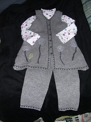Girls lambswool embroidered dress, shirt and leggings